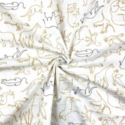 Printed Cotton MASSOA White / Camel